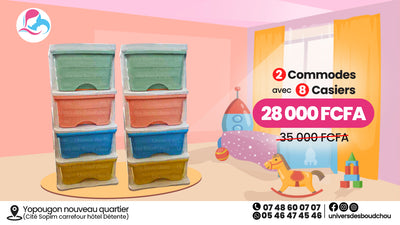 🌈 Pack spécial – 2 Commodes Colorées (8 tiroirs)