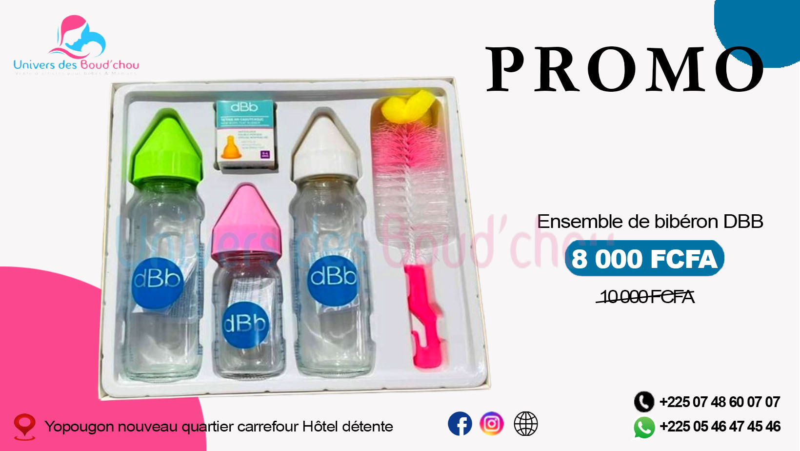 🍼 Lot de 3 Biberons DBB en verre - Standard