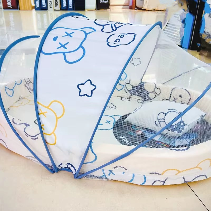 Half covered mosquito net bed