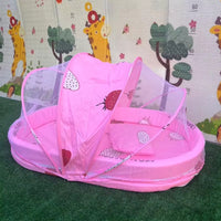 Half covered mosquito net bed
