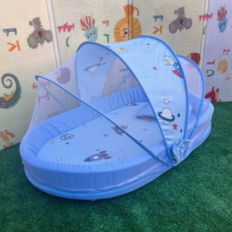 Half covered mosquito net bed