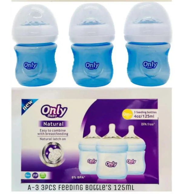 lot de 3 biberons 125ml - Only baby
