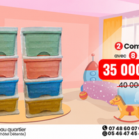 🌈 Pack spécial – 2 Commodes Colorées (8 tiroirs)
