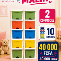 Pack spécial – 2 Commodes Colorées (10 tiroirs)
