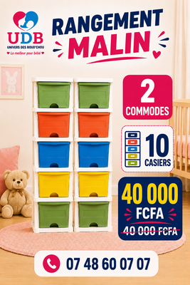 Pack spécial – 2 Commodes Colorées (10 tiroirs)
