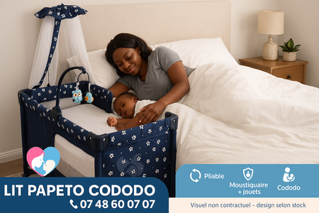 🛏️ Lit papeto cododo Multifonction YS303 – Avec Moustiquaire Haute et Jouets Musicaux