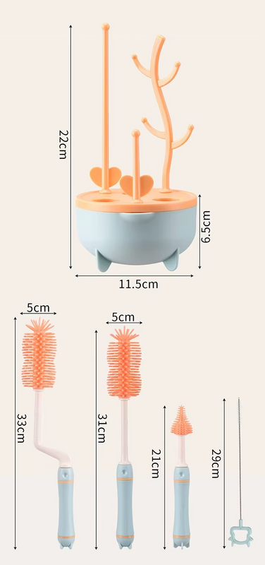 🧼 lot de brosses de nettoyage pour biberons
