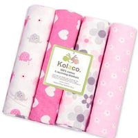 👶 Lot de 4 Draps Bébé – 100% Flanelle Coton
