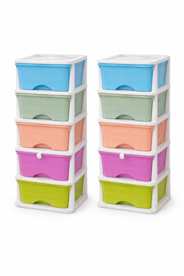 Pack spécial – 2 Commodes Colorées (10 tiroirs)
