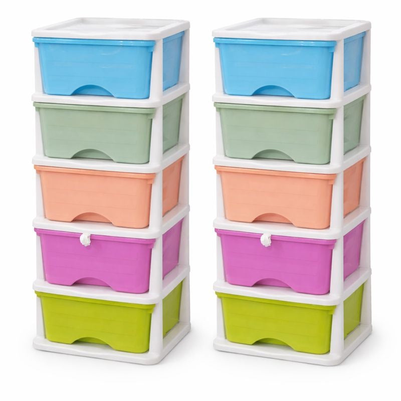 Pack spécial – 2 Commodes Colorées (10 tiroirs)