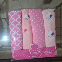 👶 Lot de 4 Draps Bébé – 100% Flanelle Coton
