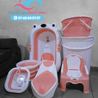 Foldable bathtub &amp; foldable accessories + Basket

