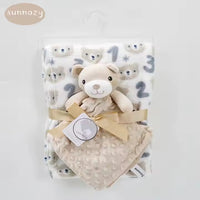 🐘🧸 Couverture bébé + doudou peluche – Coffret douceur 0-12 mois
