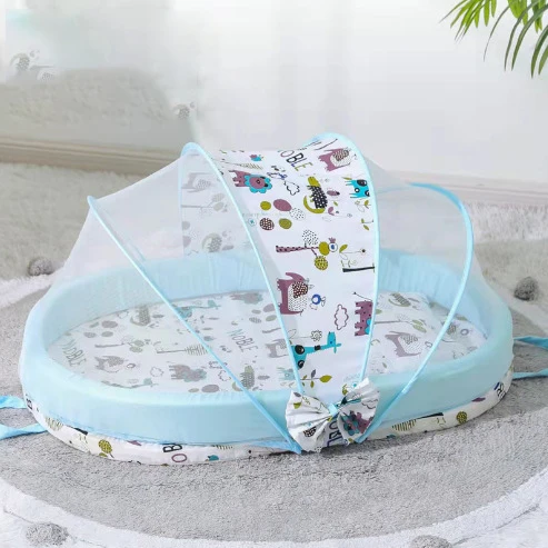Half covered mosquito net bed