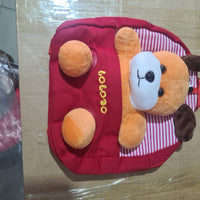 Sac à dos pour enfant (peluche marron rouge)
