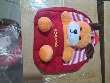 Sac à dos pour enfant (peluche marron rouge)