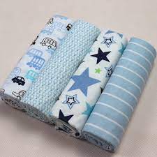 👶 Lot de 4 Draps Bébé – 100% Flanelle Coton