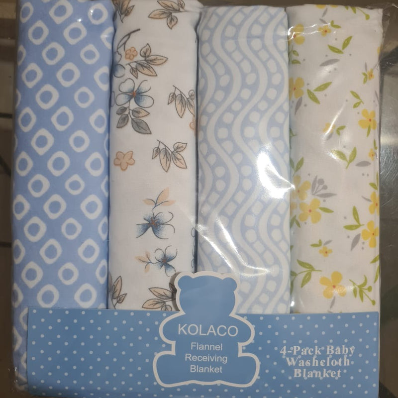 👶 Lot de 4 Draps Bébé – 100% Flanelle Coton