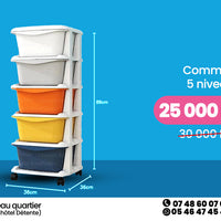 Commode 5 niveaux multicolore
