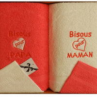 Lot de 2 serviettes + 2 gants bain
