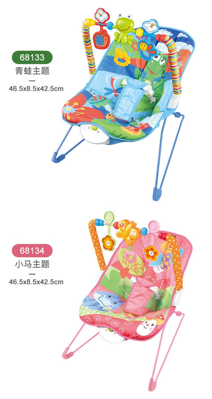 Transat balancelle manuel et musical pour bébé avec 3 jouets